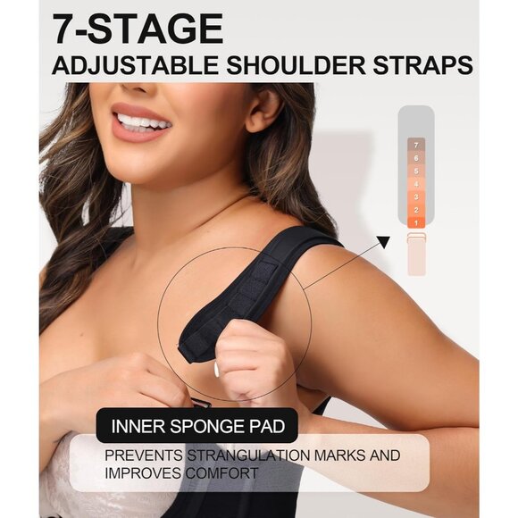 Women's Tummy Control Body Shaper Postpartum Post Surgery Black Garment - Picture 4 of 6